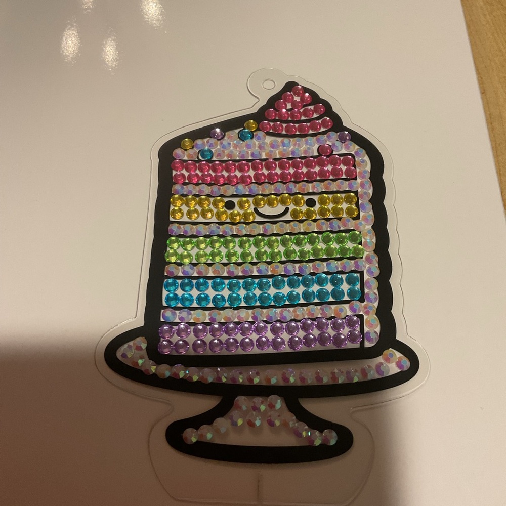 Rainbow Cake Suncatcher Diamond Art Window Decor Handmade Sparkly Ornament - Picture 3 of 3